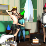 Birthday Princess and 3 Horny Boys - 050