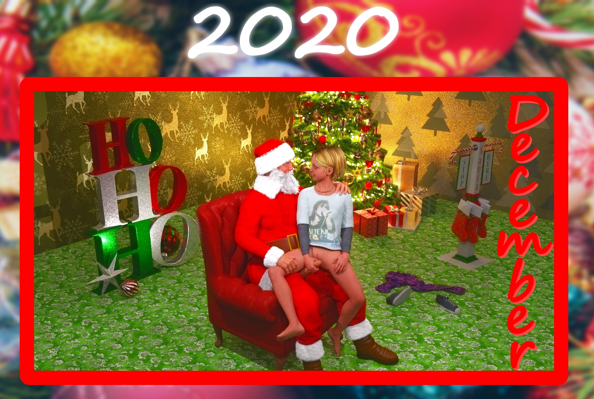 公鸡日历 2020 3D 萝莉艺术