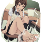 footjob during class at school