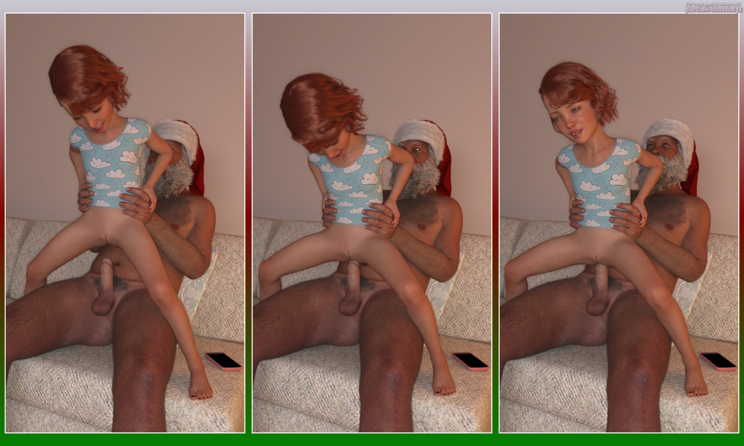 jillian sits on santa claus's cock 3d