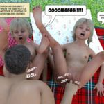 two little blondes blondes fuck with a man on a picnic 3d