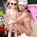 naked sisters in the park 3d