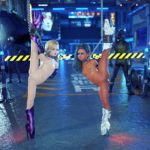 Orgy with two naughty perky little girls in Cyberpunk 2077 3d