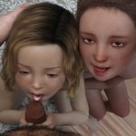 Two Little Daughters Suck Dad's Cock 3d