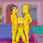 Milhouse and Bart fuck Lisa Simpson group sex